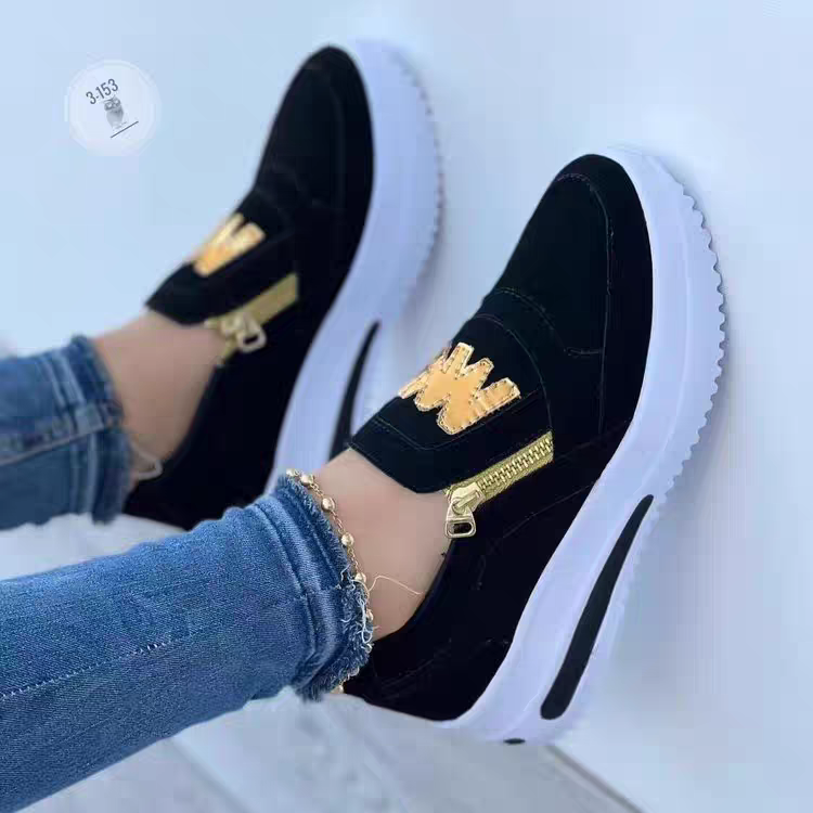 autumn new European and American casual shoes sports zipper low-top shoes