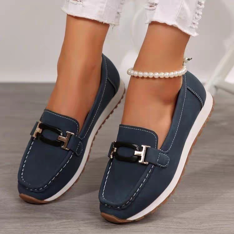 New spring and autumn flat-soled casual breathable slip-on lazy shoes round-toed non-slip mother's shoes
