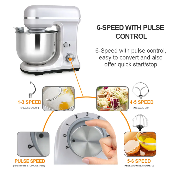 Electric Stand Mixer 5 Quarters ,300w,6 Speeds