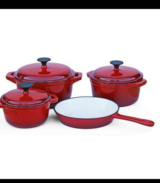 7 piece cast Iron pots