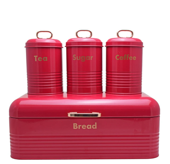 4 piece Bread bin Cannister set