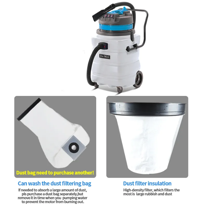 3000W 90L High Quality Handle Heavy Duty Wet and dry Commercial canister Industrial Vacuum cleaner