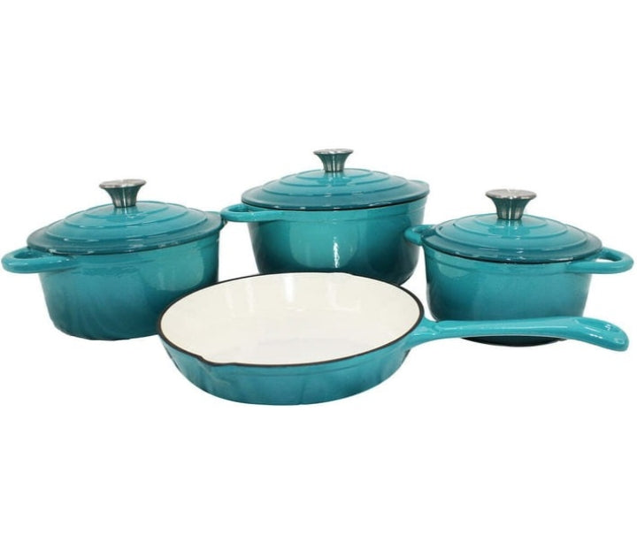 7 piece cast Iron pots