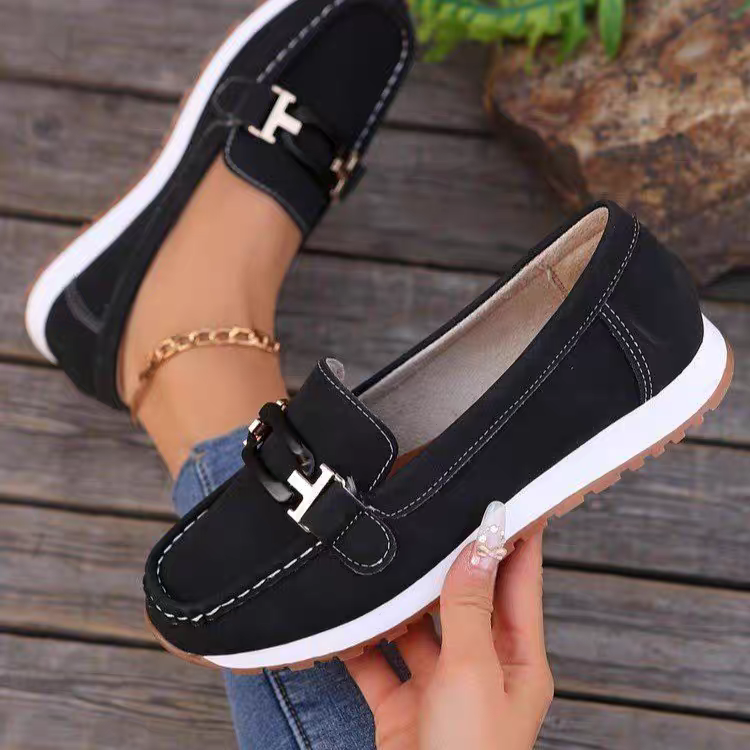 New spring and autumn flat-soled casual breathable slip-on lazy shoes round-toed non-slip mother's shoes