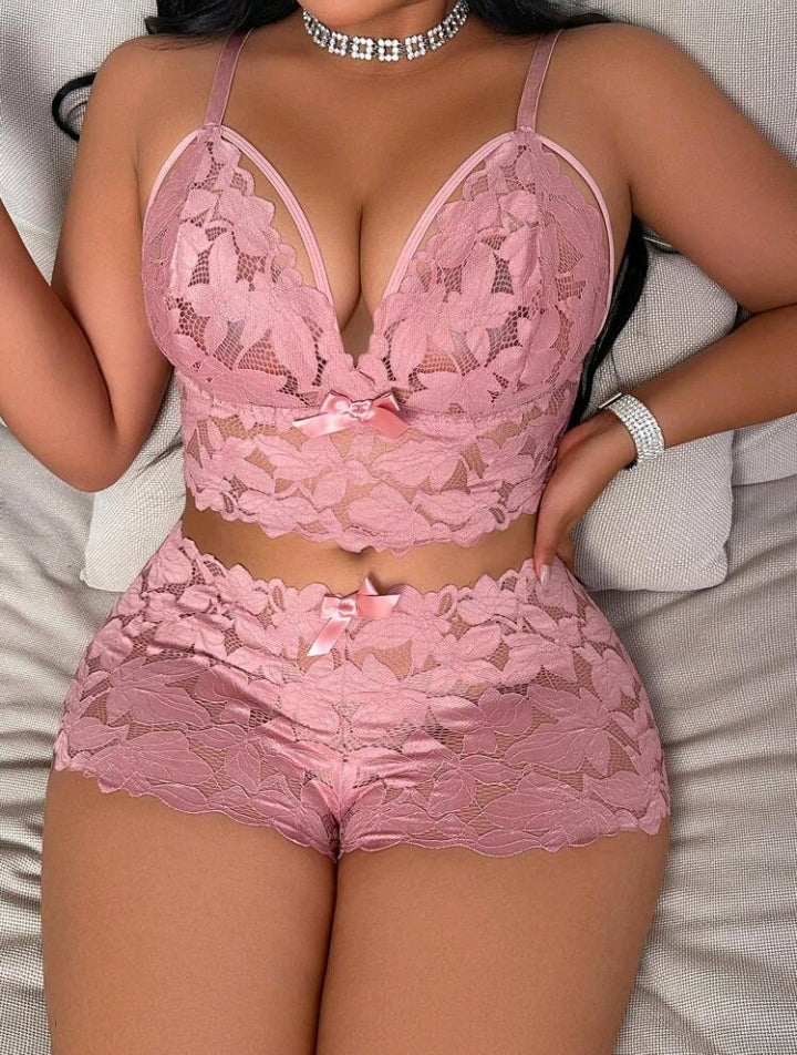 2pcs/Set Plus Size Women's Sexy Lace Lingerie Set