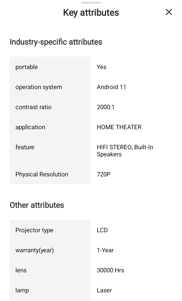 YDH-CD200 PRO 2025 NEW H713 800 LUMENS 4K ANDROID PROJECTOR