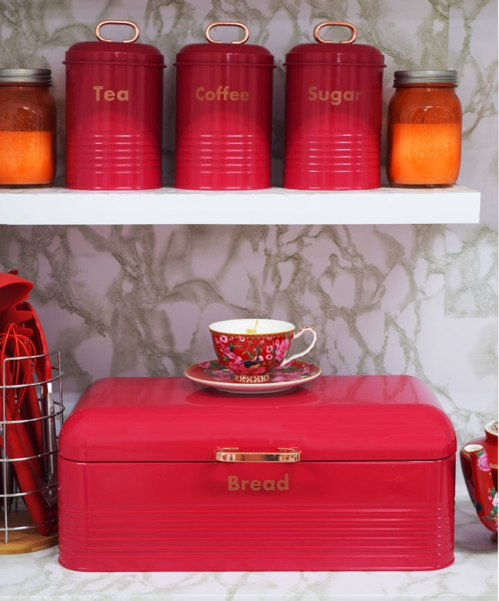 4 piece Bread bin Cannister set