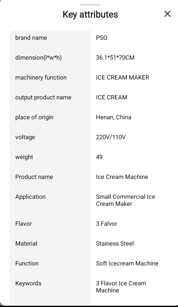 Global Portable Low power use Electric Ice Cream Machine
