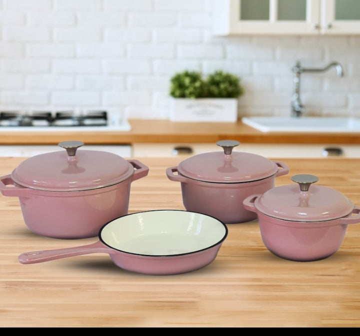 7 piece cast Iron pots