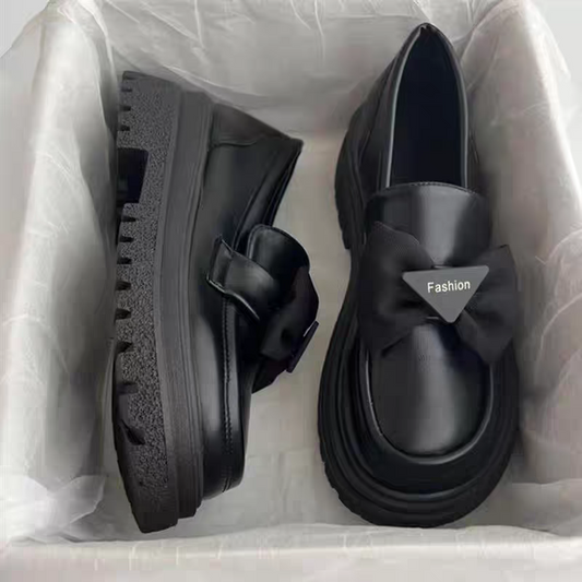 Thick-soled Mary Jane shoes for women flat shoes 2024 spring new style fashion loafers with skirts gentle small leather shoes