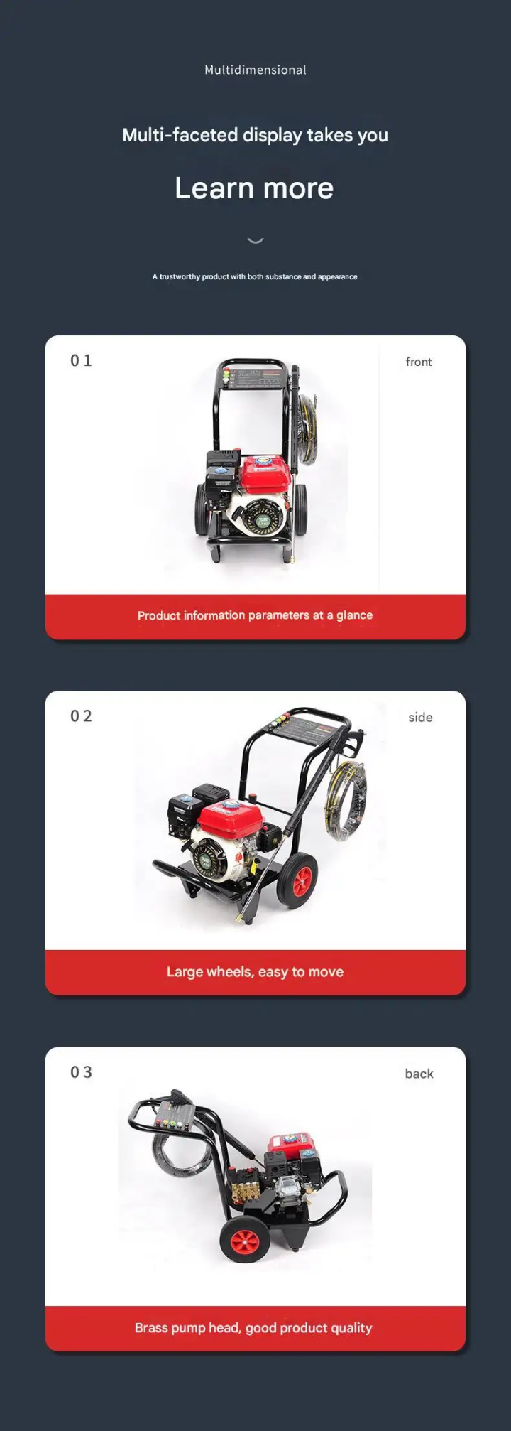 High Pressure washer Cleaner 300bar/7.5Hp Car Washer Heavy Duty Power washer 4000psi