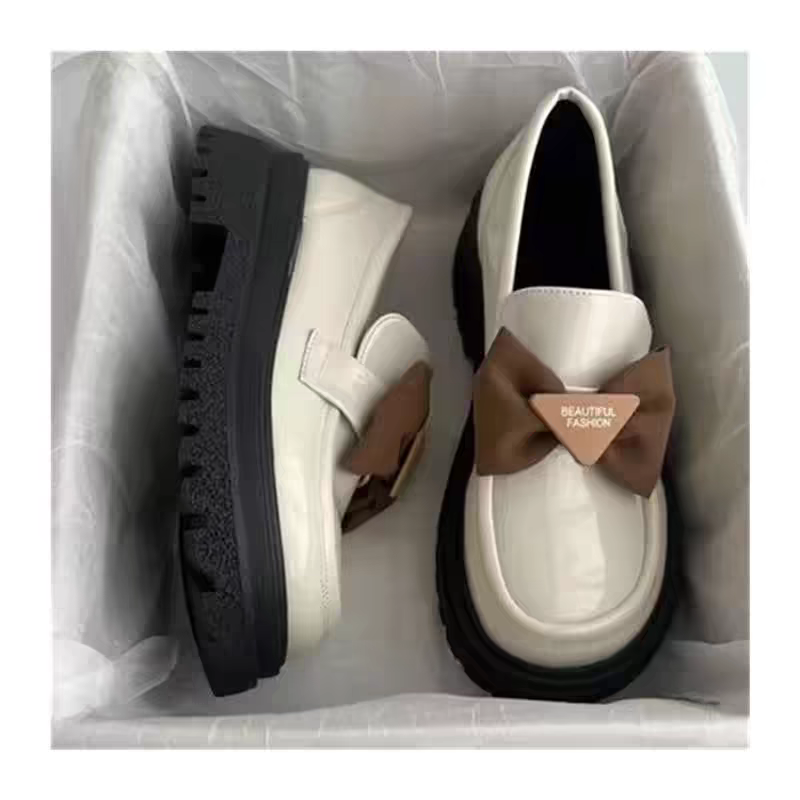 Thick-soled Mary Jane shoes for women flat shoes 2024 spring new style fashion loafers with skirts gentle small leather shoes