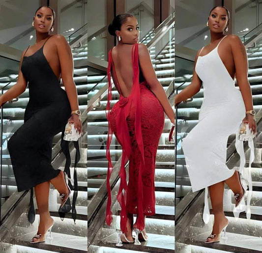 Backless Meshy Laced dresses