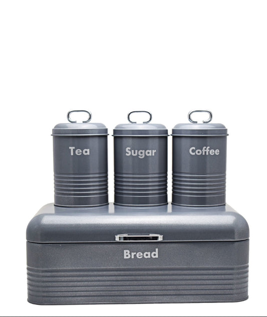 4 piece Bread bin Cannister set