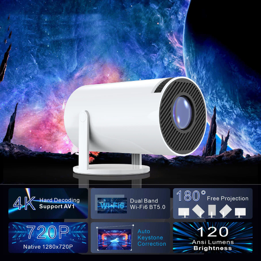 YDH-HY300 NEW H713 LUMENS 4K 130 INCH ANDROID BT DUAL WIFI PROJECTOR