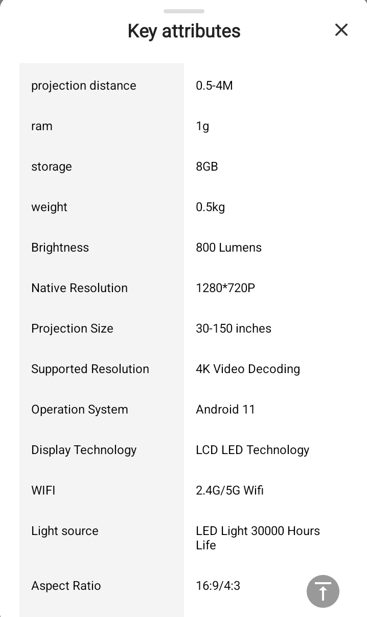 YDH-CD200 PRO 2025 NEW H713 800 LUMENS 4K ANDROID PROJECTOR