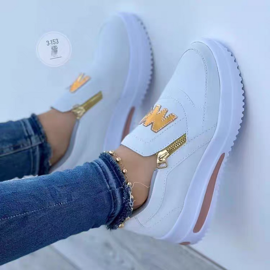autumn new European and American casual shoes sports zipper low-top shoes