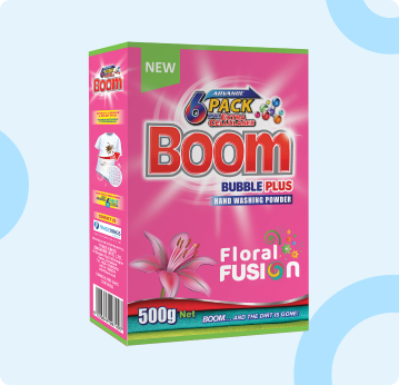 Boom Bubble Plus Floral Fusion Washing Powder Box